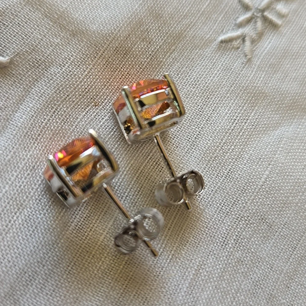Rainbow Topaz Sterling Silver Studs - Picture 8 of 8
